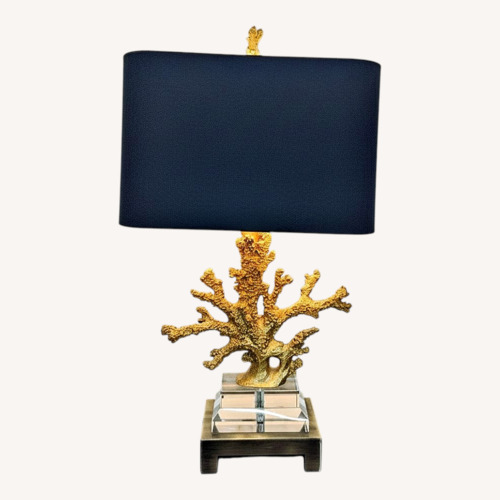 Used Elegant Table Lamp with Gold Faux Coral Design  for sale on AptDeco