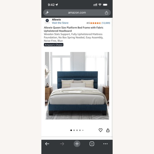 Used Amazon Queen Size Platform Bed Frame for sale on AptDeco