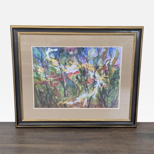 Used Kay Duffy Schooling Fish Framed Abstract Art for sale on AptDeco
