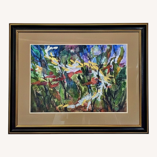 Used Kay Duffy Schooling Fish Framed Abstract Art for sale on AptDeco