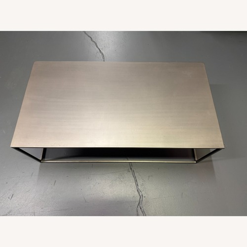 Used CB2 Mill Grey Metal Coffee Table for sale on AptDeco