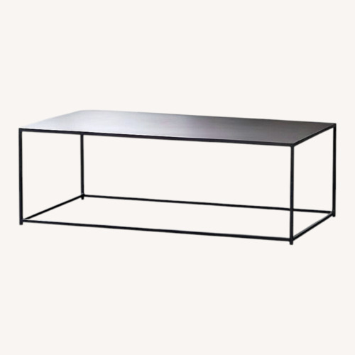 Used CB2 Mill Grey Metal Coffee Table for sale on AptDeco