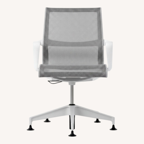 Used Eames Office Light Gray Aluminum Armchair for sale on AptDeco