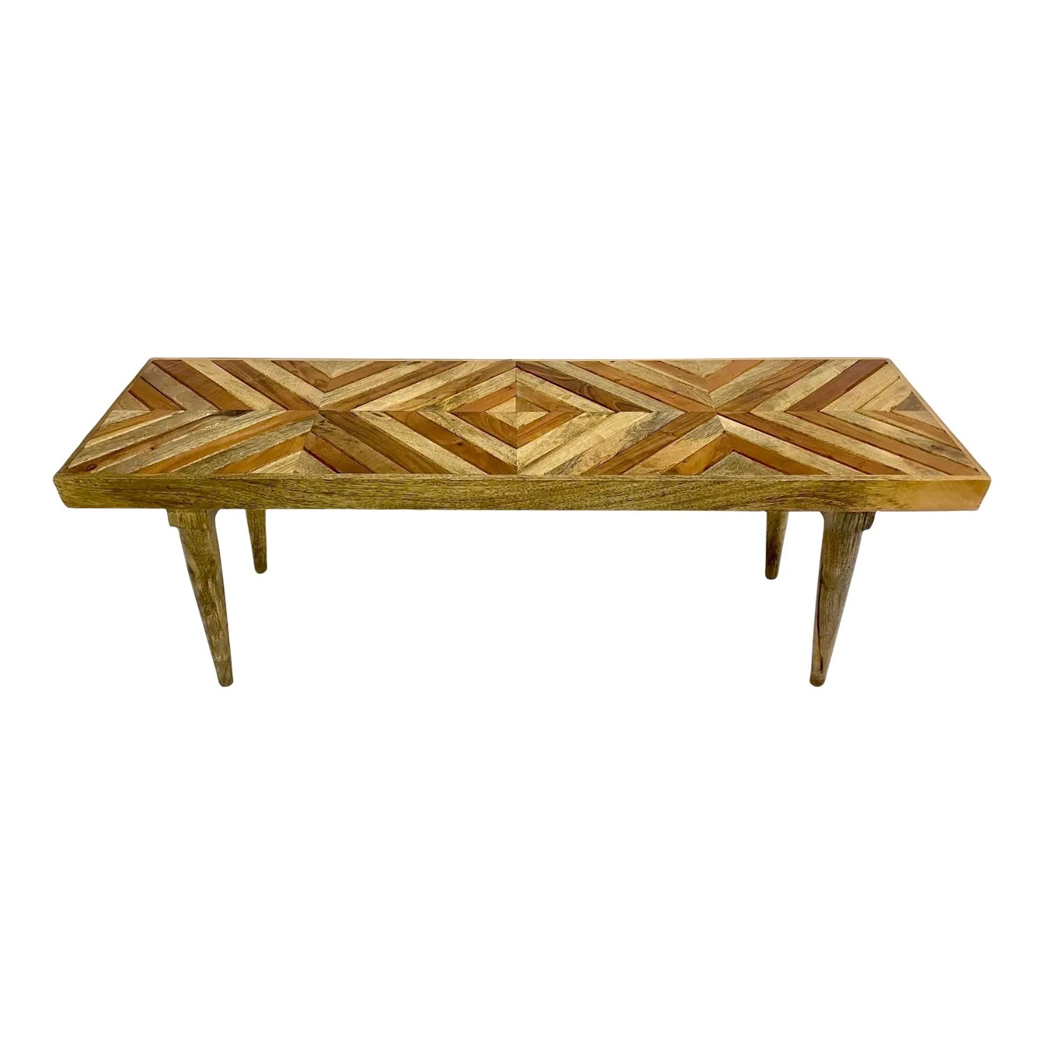 Etsy Geometric Wood Design Rustic Farmhouse Bench - image-3