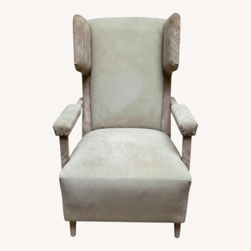 Used Mid Century 1952 Suede Wing Back Chairs Antique for sale on AptDeco