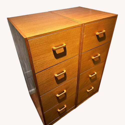 Used Mid Modern Teakwood Wooden Filing Cabinets for sale on AptDeco