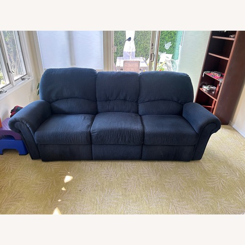 Used Berkline Blue Fabric 3+ Seater Sofa for sale on AptDeco