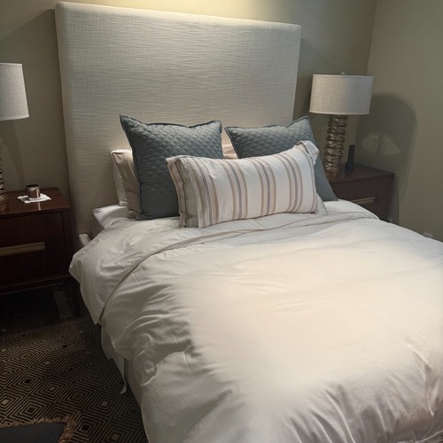 Used Fully Upholstered White Linen for sale on AptDeco