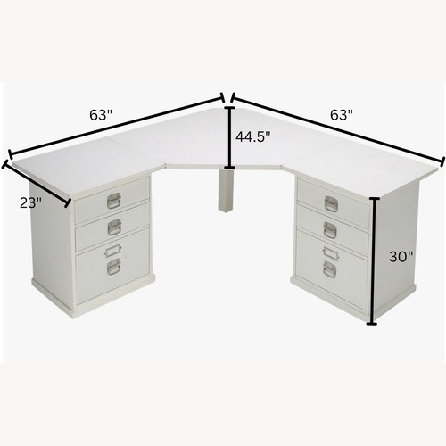 Used Pottery Barn Bedford 6-Drawer Corner Desk and Organizer for sale on AptDeco