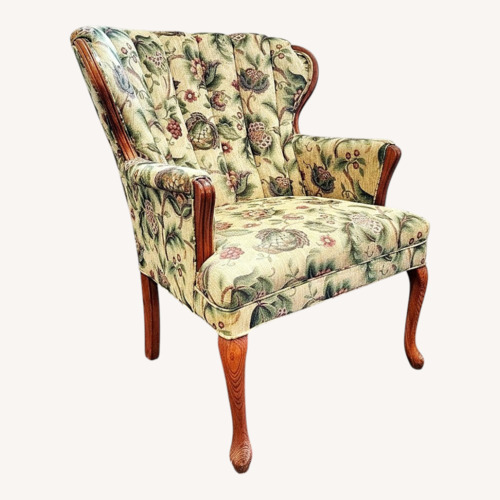 Used Vintage/Antique Green Fabric Armchair for sale on AptDeco