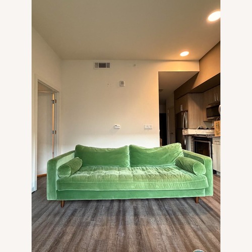 Used Article Green Velvet 3+ Seater Sofa for sale on AptDeco