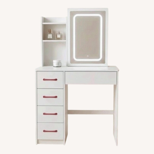 Used White Wood Vanity Desk for sale on AptDeco