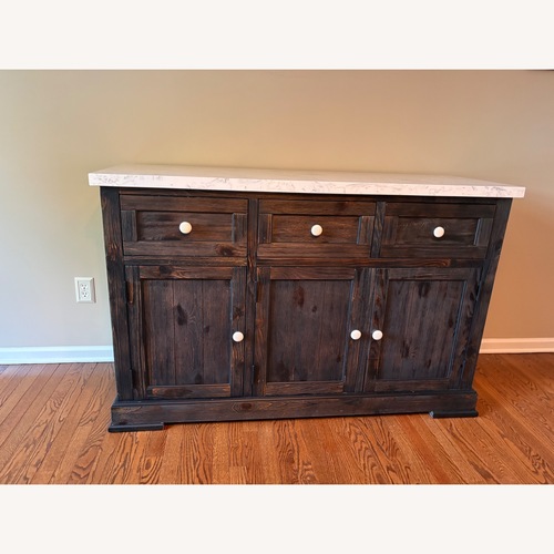 Used Black Wood Sideboard with Marble Top for sale on AptDeco
