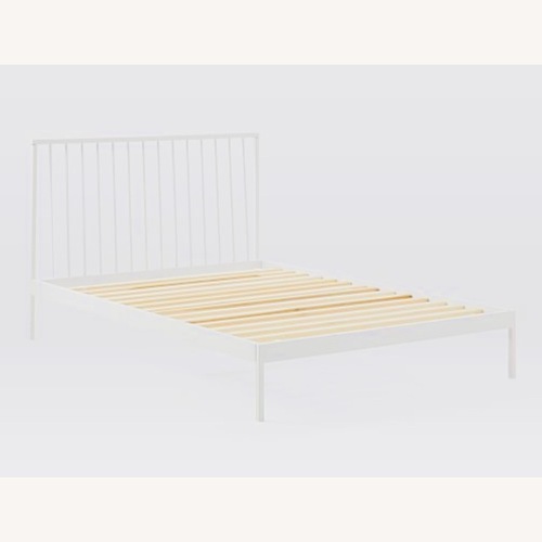 Used West Elm White Durham Metal Bed King for sale on AptDeco