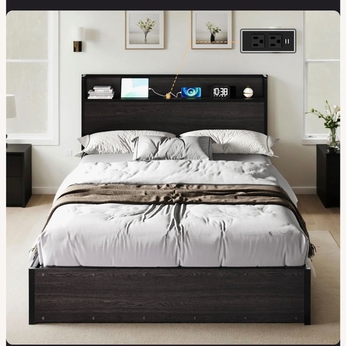 Used Wayfair Bed Frame w Charging Station  for sale on AptDeco