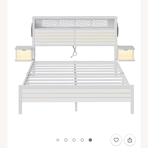 Used Amazon White Metal Queen Bed for sale on AptDeco