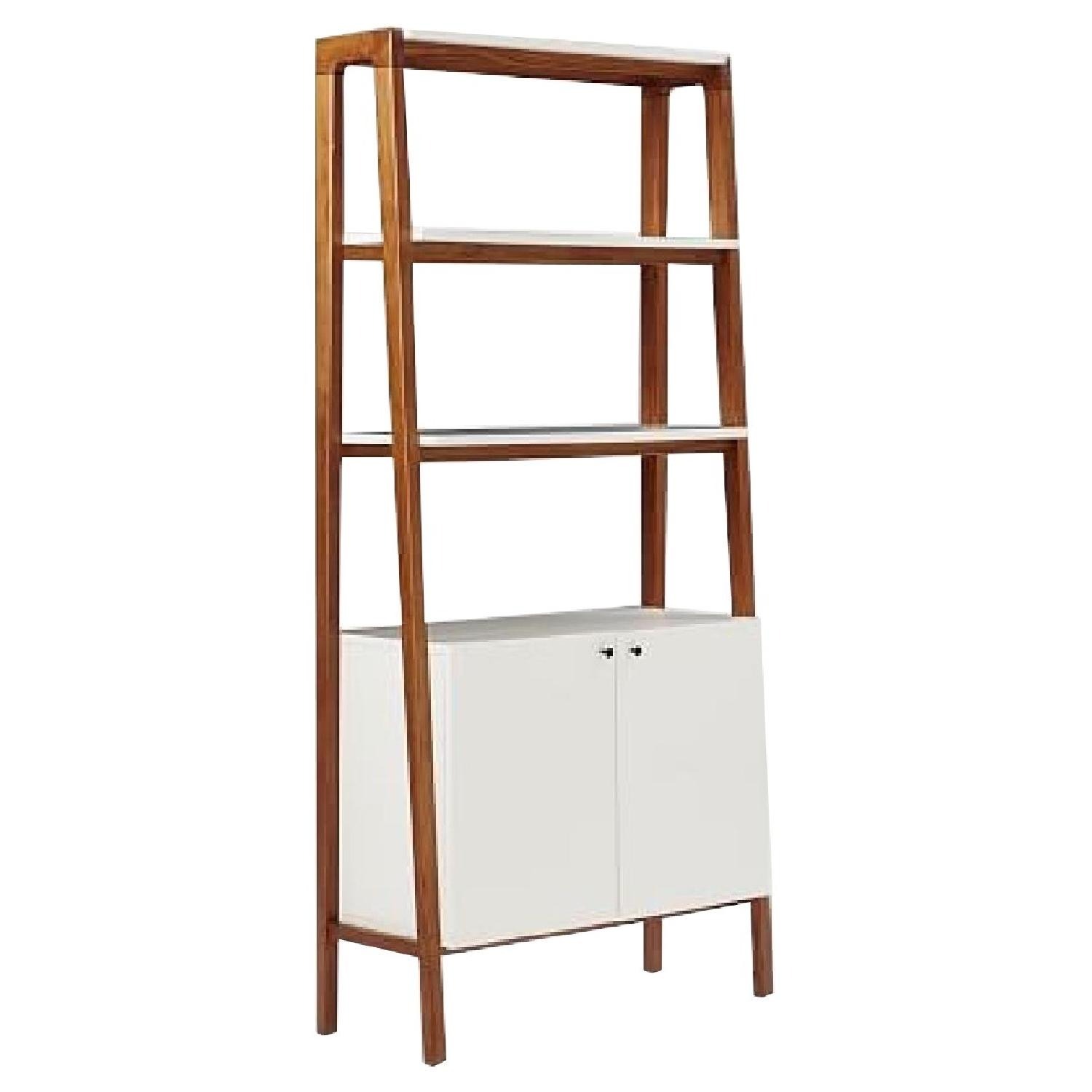 West Elm Modern White Bookcase - image-1