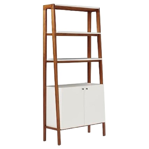 Used West Elm Modern White Bookcase for sale on AptDeco