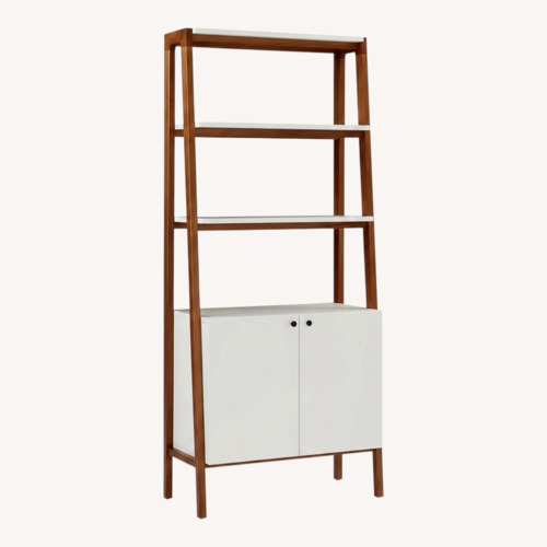 Used West Elm Modern White Bookcase for sale on AptDeco