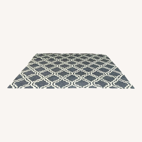 Used Tommy Bahama Gray and Cream Geometric Pattern Rug for sale on AptDeco