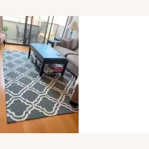 Used Tommy Bahama Gray and Cream Geometric Pattern Rug for sale on AptDeco