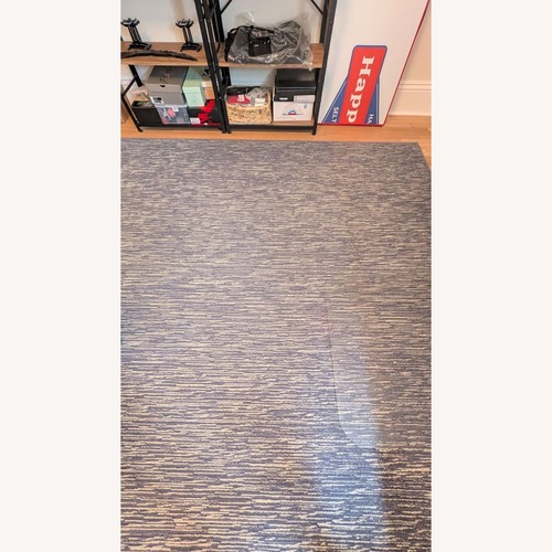 Used Modern Blue and Beige Area Rug Textured Pattern for sale on AptDeco