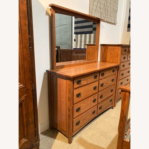 Used Tall Mission 8-Drawer w Mirror Dresser for sale on AptDeco