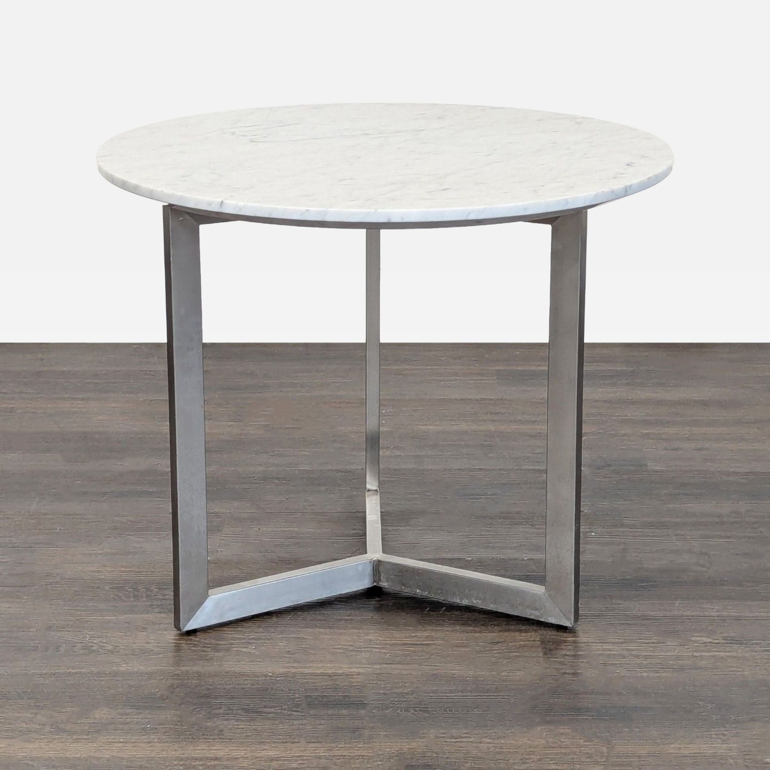 Marble Top End Table on Metal Base	 - image-2