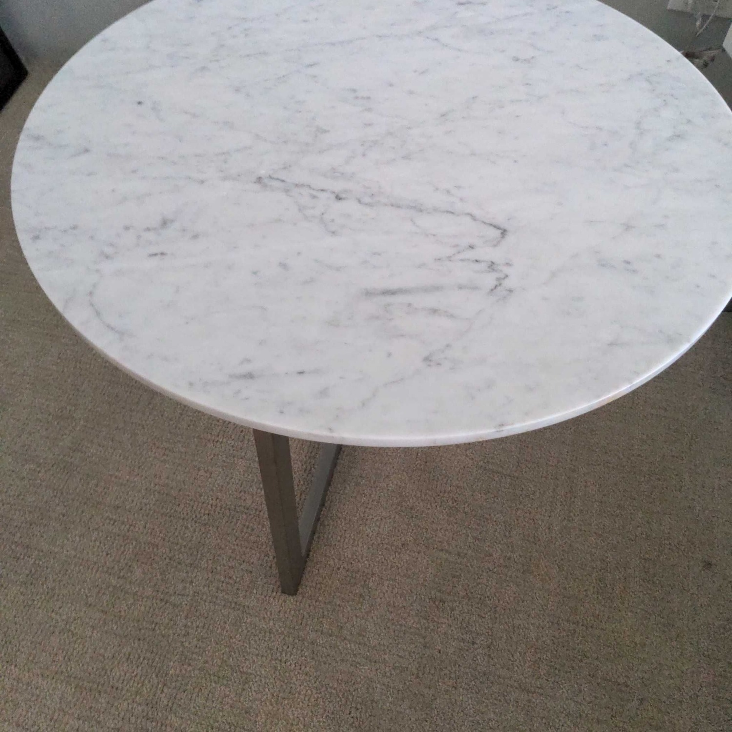 Marble Top End Table on Metal Base	 - image-6