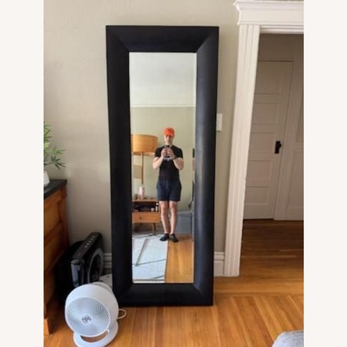 Used Crate & Barrel Leather Wrapped Floor Mirror for sale on AptDeco