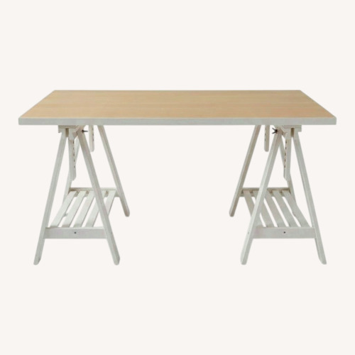 Used IKEA LAGKAPTEN/MITTBACK White Wood Desk for sale on AptDeco