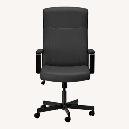 Used IKEA MILLBERGET Black Leather Office Chair for sale on AptDeco