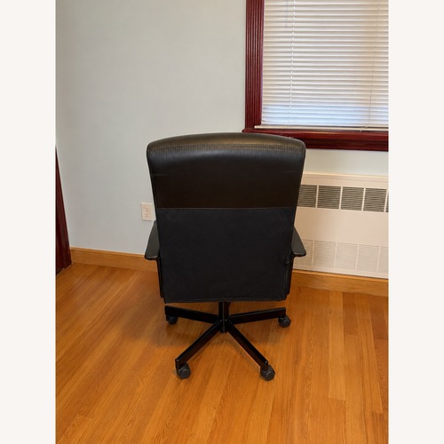 Used IKEA MILLBERGET Black Leather Office Chair for sale on AptDeco