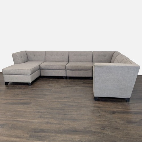 Used Macy's Harper Modern Gray Sectional Sofa  for sale on AptDeco