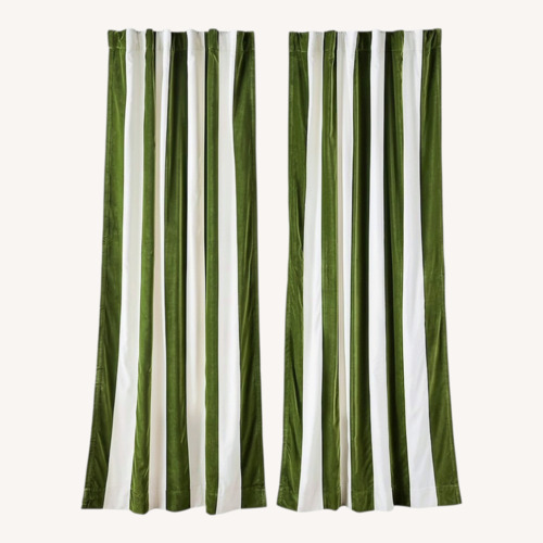 Used Anthropologie Trova Velvet Pieced Striped Curtain for sale on AptDeco