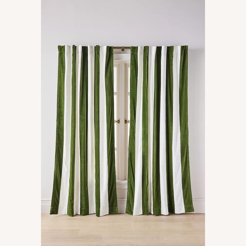 Used Anthropologie Trova Velvet Pieced Striped Curtain for sale on AptDeco
