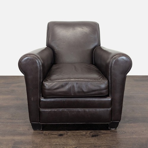 Used Classic Brown Leather Lounge Chair for sale on AptDeco