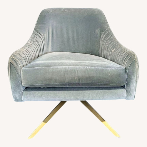 Used West Elm Roar & Rabbit Pleated Velvet Swivel Chair for sale on AptDeco