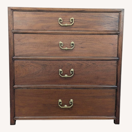 Used Classic Solid Wood 4-Drawer Dresser with Brass  for sale on AptDeco