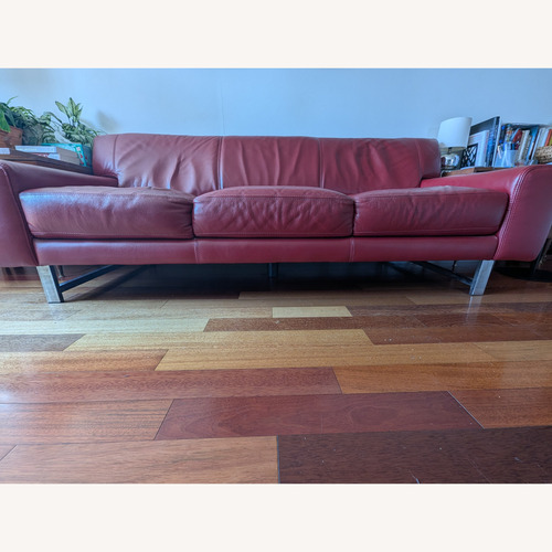 Used Emmy Red Leather 3+ Seater Sofa for sale on AptDeco