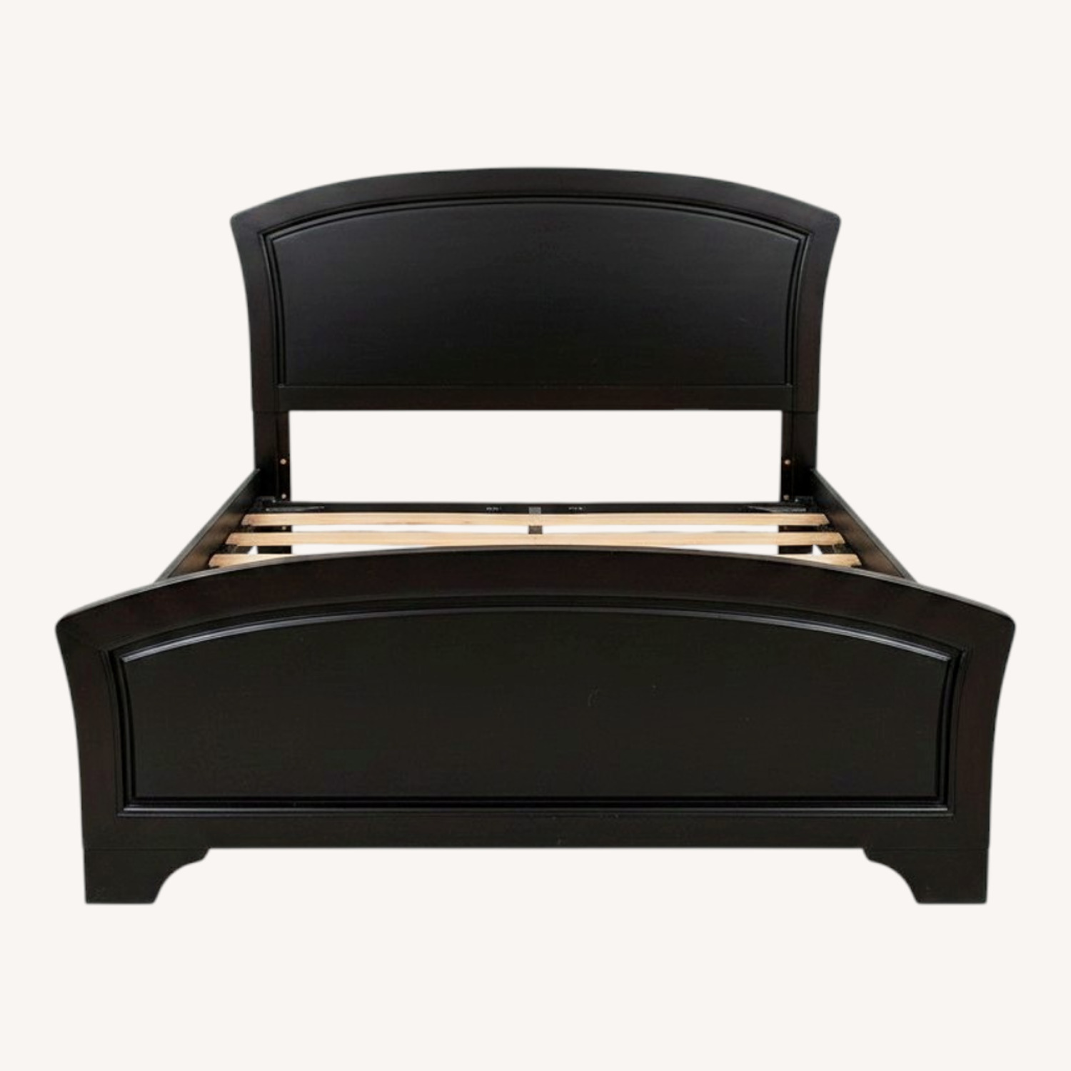Dark Brown Wooden And Leather Bed - image-0