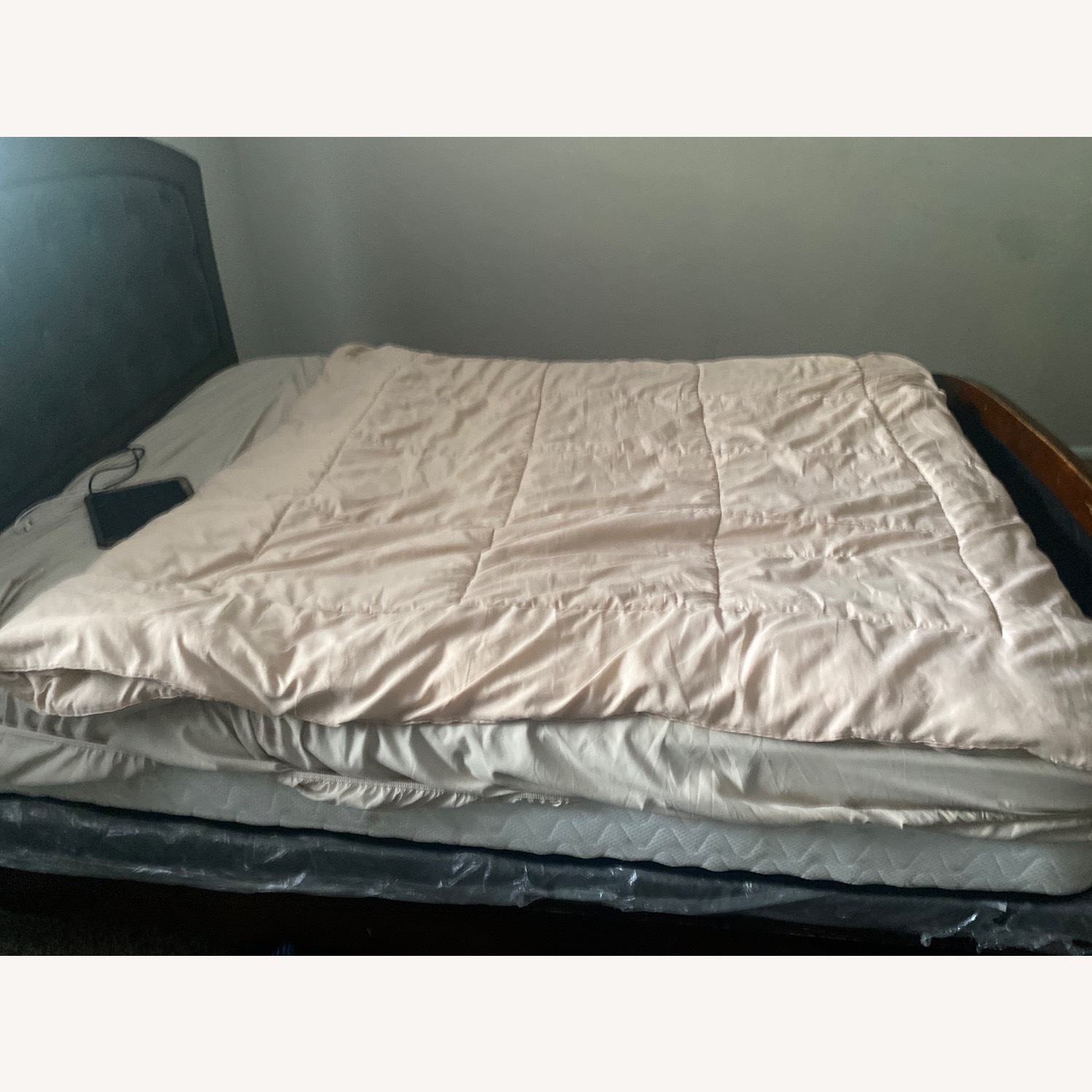 Dark Brown Wooden And Leather Bed - image-5