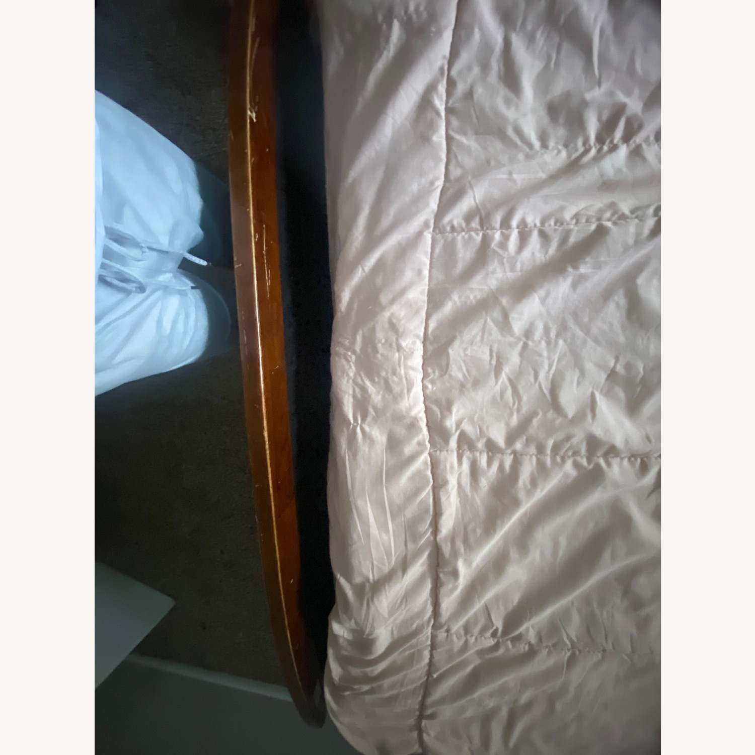 Dark Brown Wooden And Leather Bed - image-4