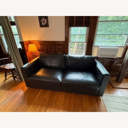 Used IKEA Finnala Faux Leather Black Sleeper Sofa for sale on AptDeco