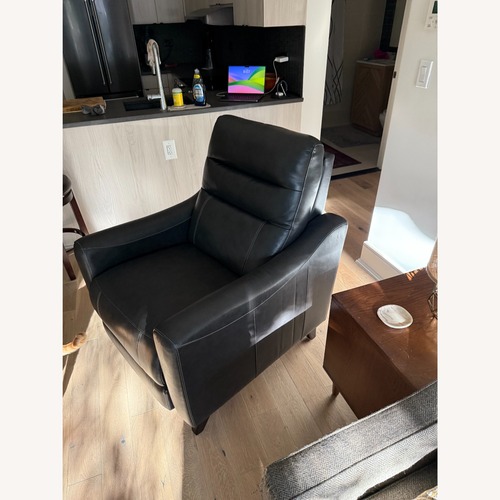 Used Raymour & Flanigan Dark Brown Leather Recliner for sale on AptDeco