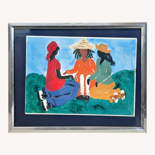 Used Alma White Framed Painting - Three Friends Art for sale on AptDeco