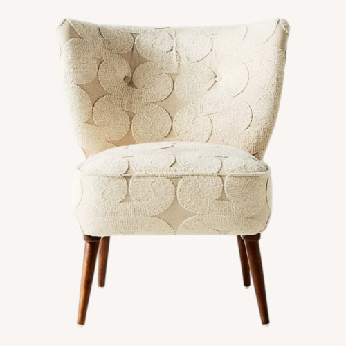 Used Anthropologie Mumbai White Cotton Accent Chair for sale on AptDeco