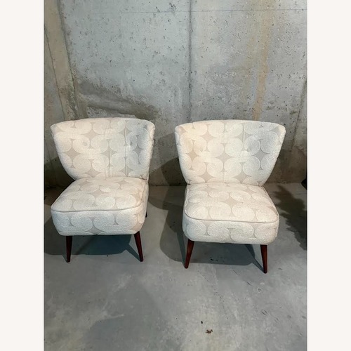 Used Anthropologie Mumbai White Cotton Accent Chair for sale on AptDeco