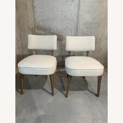 Used Kathy Kuo Home White Fabric Dining Chair for sale on AptDeco