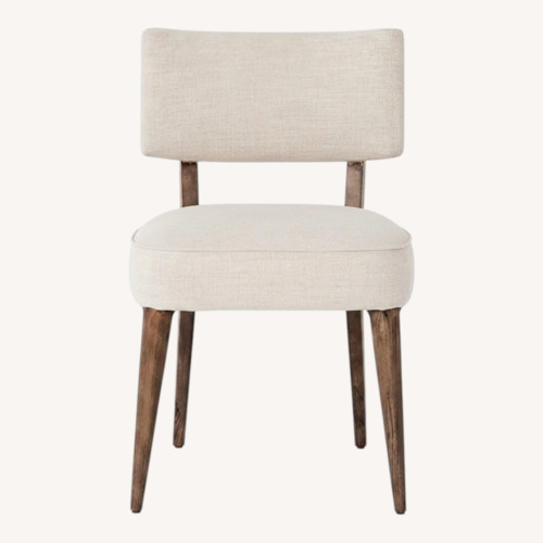 Used Kathy Kuo Home White Fabric Dining Chair for sale on AptDeco